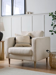 Tweedy Plain Light Natural Houghton Slim Arm Chair - Image 1 of 13