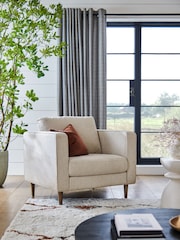 Tweedy Plain Light Natural Houghton Slim Arm Chair - Image 7 of 13