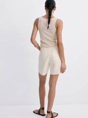 Mango Cream Denim Relaxed-Fit Bermuda Shorts - Image 2 of 6