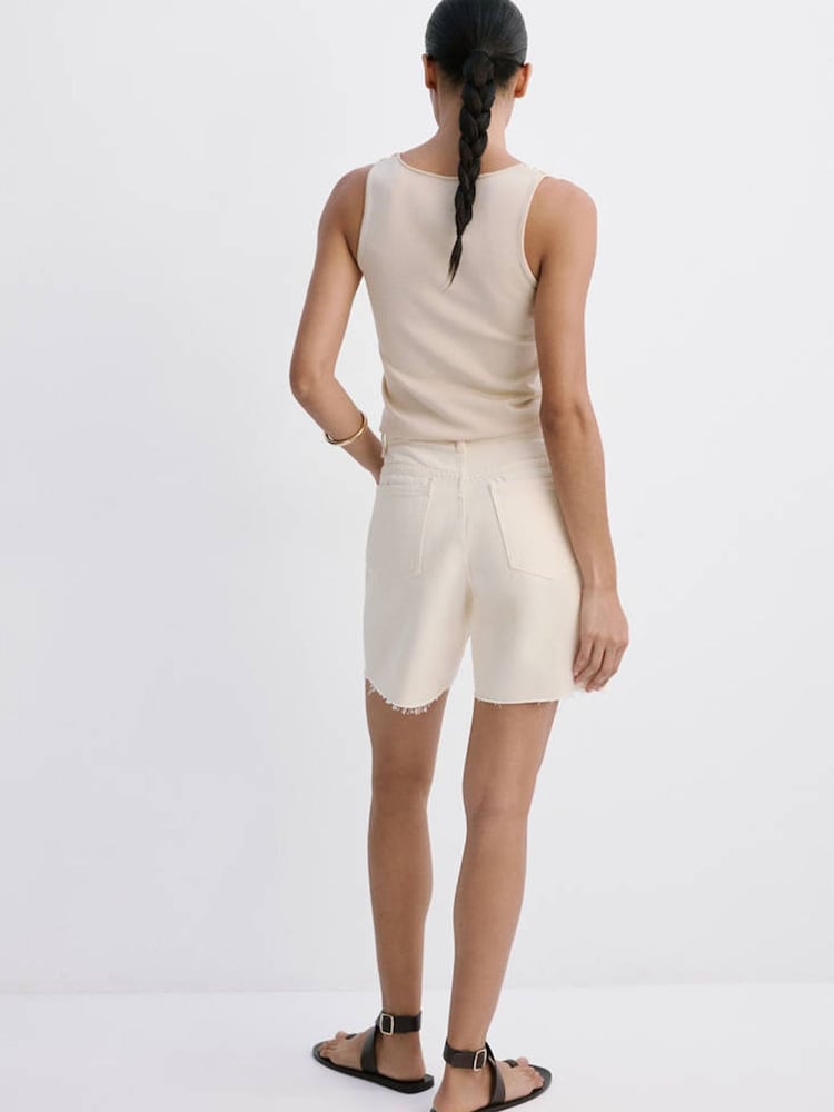Mango Cream Denim Relaxed-Fit Bermuda Shorts - Image 2 of 6