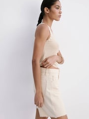 Mango Cream Denim Relaxed-Fit Bermuda Shorts - Image 3 of 6