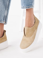 Camel Brown Slip On Signature Forever Comfort® Leather Chunky Wedge Platform Trainers - Image 2 of 7