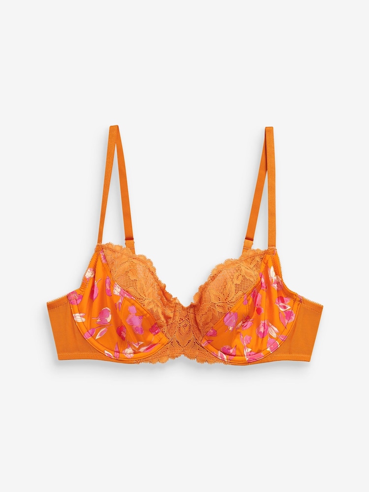 Orange Print/Pink Non Pad Full Cup Bras 2 Pack - Image 4 of 4