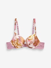 Print Pad Plunge Push Up Satin Bra - Image 3 of 3