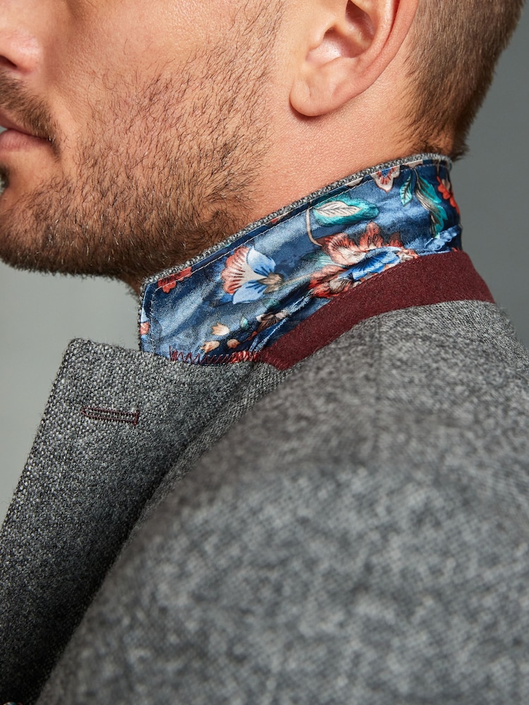 Grey Signature Moons British Wool Textured Blazer With Elbow Patches - Image 6 of 11