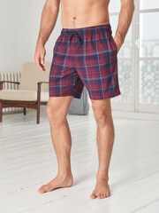 Blue/Plum Check Shorts Motion Flex Cosy Pyjama Bottoms 2 Pack - Image 3 of 11