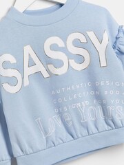River Island Blue 100% Cotton Sassy Print T-Shirt - Image 3 of 3