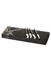 The Just Slate Company 4 Pack Natural Mini Stag Cheese Board & Knife Set - Image 2 of 3