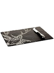 The Just Slate Company Natural Stag Cheese Board & Knife Gift Set - Image 2 of 3