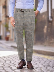 Grey Check Relaxed Tapered Nova Fides Formal Trousers - Image 1 of 10