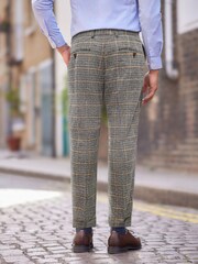 Grey Check Relaxed Tapered Nova Fides Formal Trousers - Image 2 of 10
