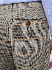 Grey Check Relaxed Tapered Nova Fides Formal Trousers - Image 7 of 10