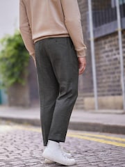 Charcoal Grey Check Relaxed Tapered Nova Fides Formal Trousers - Image 3 of 8