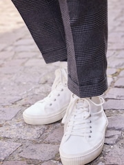 Charcoal Grey Check Relaxed Tapered Nova Fides Formal Trousers - Image 6 of 8