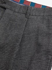 Charcoal Grey Check Relaxed Tapered Nova Fides Formal Trousers - Image 8 of 8