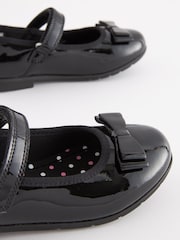 Black Patent Narrow Fit (E) School Leather Bow Mary Jane Shoes - Image 3 of 6