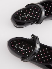 Black Patent Narrow Fit (E) School Leather Bow Mary Jane Shoes - Image 5 of 6