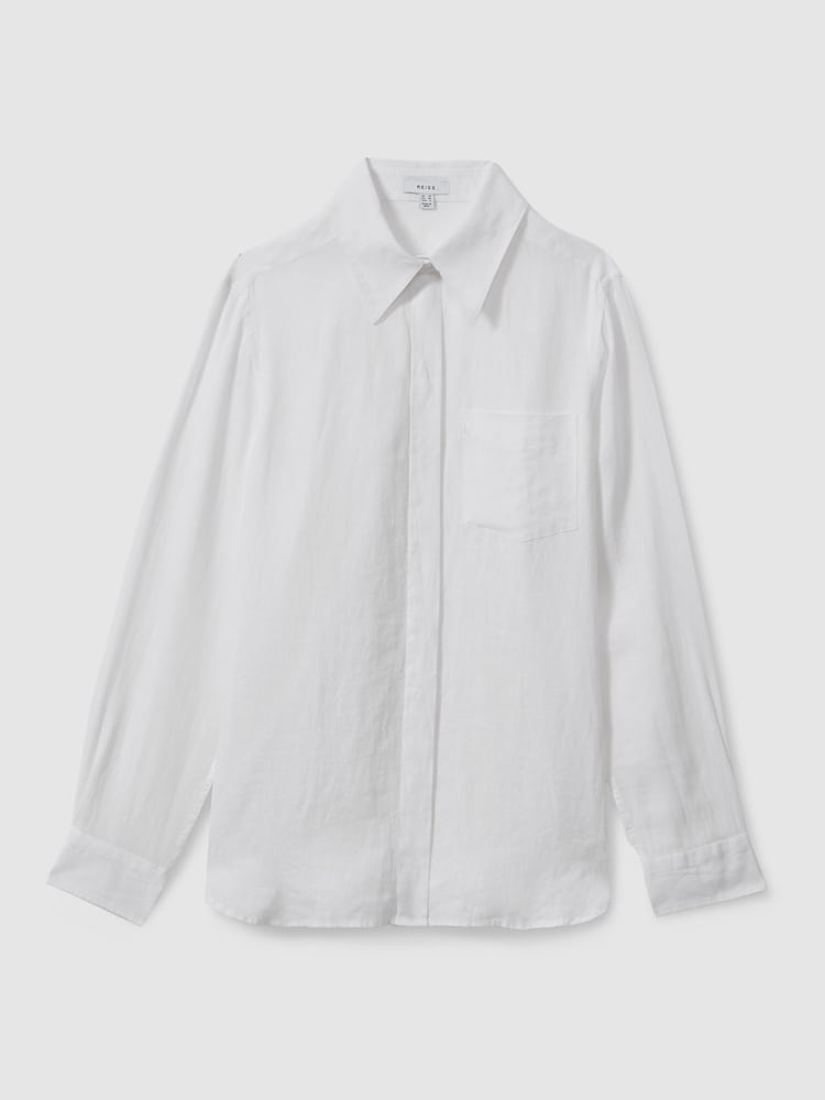 Camisa de manga larga en lino Campbell de Reiss - Imagen 2 de 6