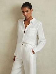 Camisa de manga larga en lino Campbell de Reiss - Imagen 3 de 6