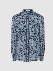 Reiss Blue Lizzy Floral Print Blouse - Image 2 of 6