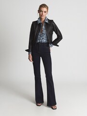 Reiss Blue Lizzy Floral Print Blouse - Image 3 of 6