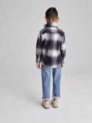 Reiss Navy Daytona Junior Brushed Check Overshirt - Image 5 of 6
