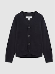 Reiss Navy Andrews 100% Merino Wool Cardigan - Image 2 of 7