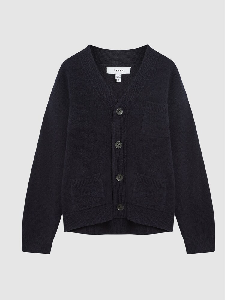 Reiss Navy Andrews 100% Merino Wool Cardigan - Image 2 of 7