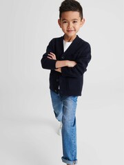 Reiss Navy Andrews 100% Merino Wool Cardigan - Image 4 of 7