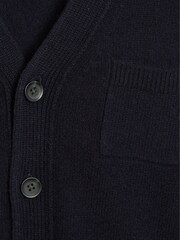 Reiss Navy Andrews 100% Merino Wool Cardigan - Image 7 of 7