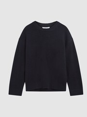 Reiss Navy Parks 100% Merino Wool Crew Neck Jumper - Image 2 of 6