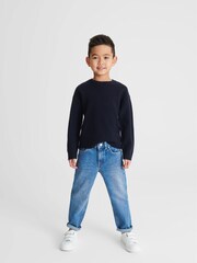 Reiss Navy Parks 100% Merino Wool Crew Neck Jumper - Image 3 of 6