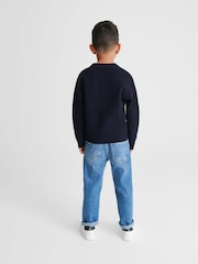 Reiss Navy Parks 100% Merino Wool Crew Neck Jumper - Image 5 of 6