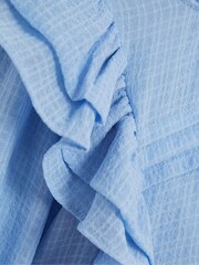 Reiss Blue River Jr Ruffle Shoulder Blouse - Image 6 of 6