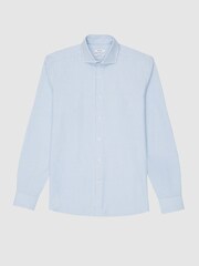 Reiss White/Blue Blackheath Striped Oxford Shirt - Image 2 of 8