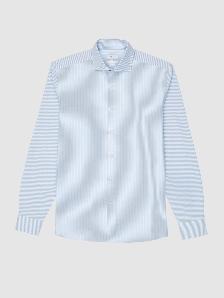 Reiss White/Blue Blackheath Striped Oxford Shirt - Image 2 of 8