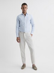 Reiss White/Blue Blackheath Striped Oxford Shirt - Image 3 of 8