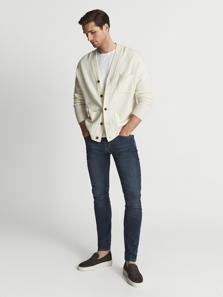 Reiss Washed Indigo James Super Skinny Washed Jeans - Image 1 of 6