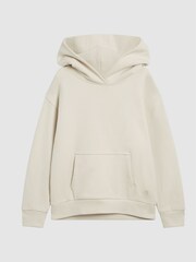 Reiss Dark Ecru Alexander Oversized Cotton Jersey Hoodie - Image 2 of 6