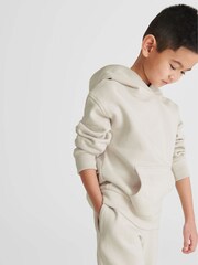 Reiss Dark Ecru Alexander Oversized Cotton Jersey Hoodie - Image 3 of 6