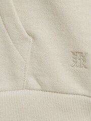 Reiss Dark Ecru Alexander Oversized Cotton Jersey Hoodie - Image 6 of 6