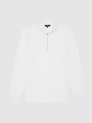 Reiss White Ashdown Golf Half Zip Polo Shirt - Image 2 of 5