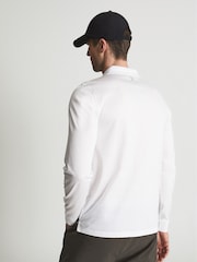 Reiss White Ashdown Golf Half Zip Polo Shirt - Image 5 of 5