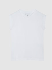 Reiss White Tereza Jr Crew Neck Jersey T-shirt - Image 2 of 7