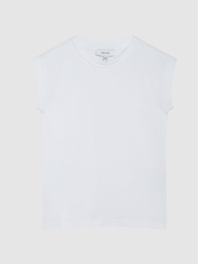 Reiss White Tereza Jr Crew Neck Jersey T-shirt - Image 2 of 7