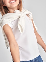 Reiss White Tereza Jr Crew Neck Jersey T-shirt - Image 3 of 7