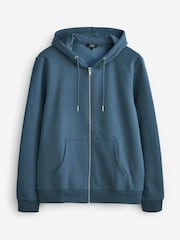 Mid Blue Zip Through Hoodie - Image 2 of 2