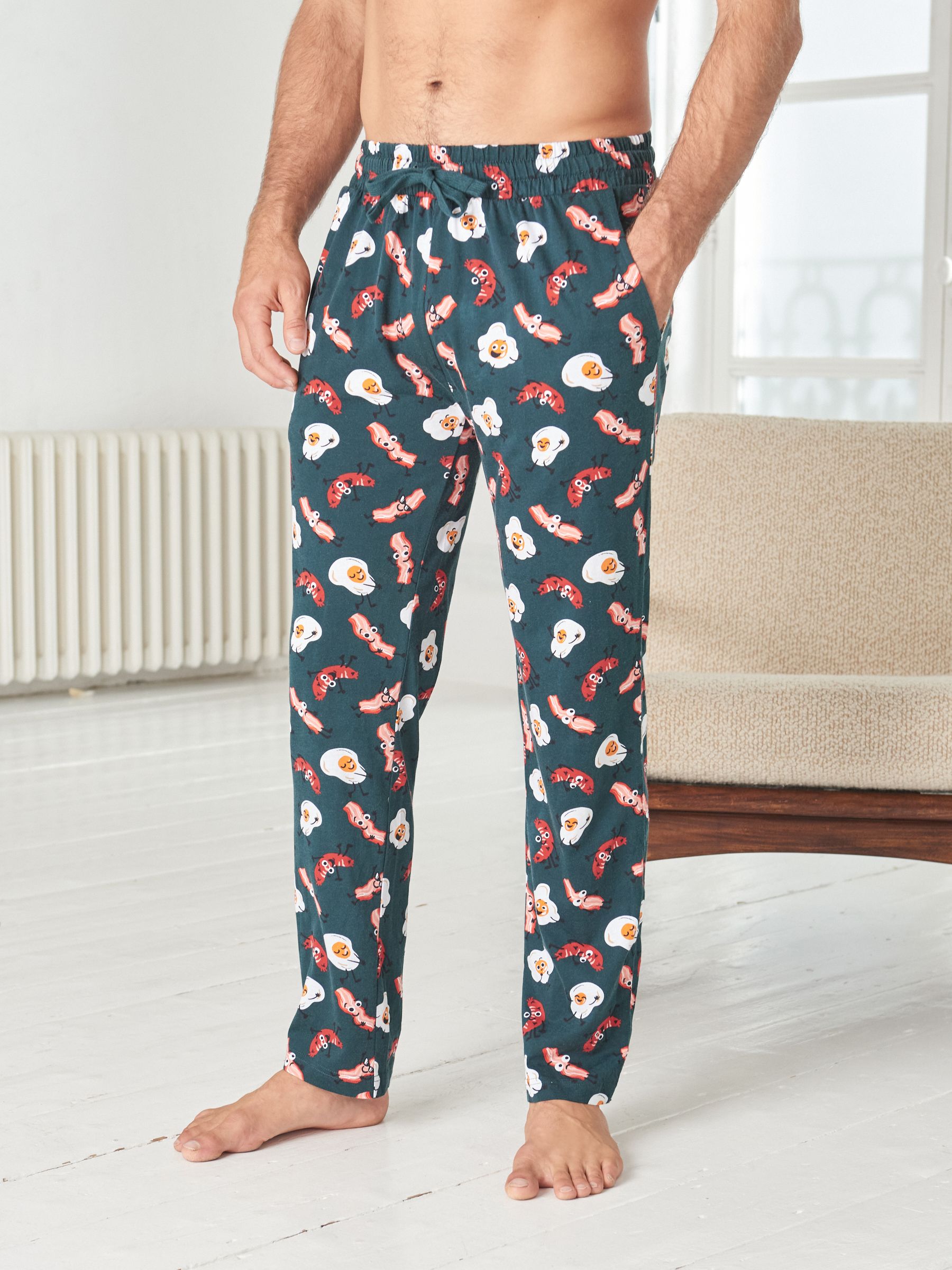 Buy Green Breakfast Print Pyjama Bottoms from Next Luxembourg