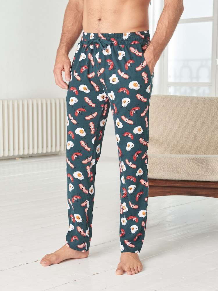 Green Breakfast Print Pyjama Bottoms - Image 1 of 4