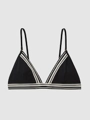 Reiss Black Raven Triangle Colourblock Bikini Top - Image 2 of 5